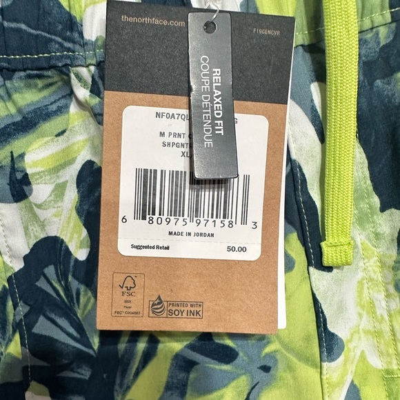 North Face Men's Swim Trunks Mens XL Green Blue Camo Swimwear Bottoms NEW - Picture 8 of 10